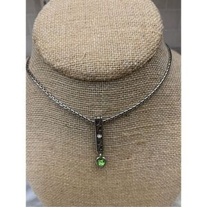 Peridot Silver Brighton Vintage Necklace #stunning